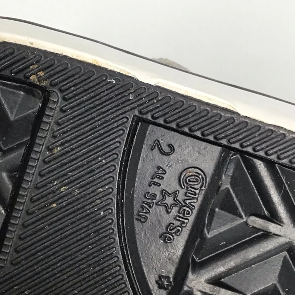 Converse Chuck Taylor All Star 2V Black and Gray Leopard Print Sneakers.